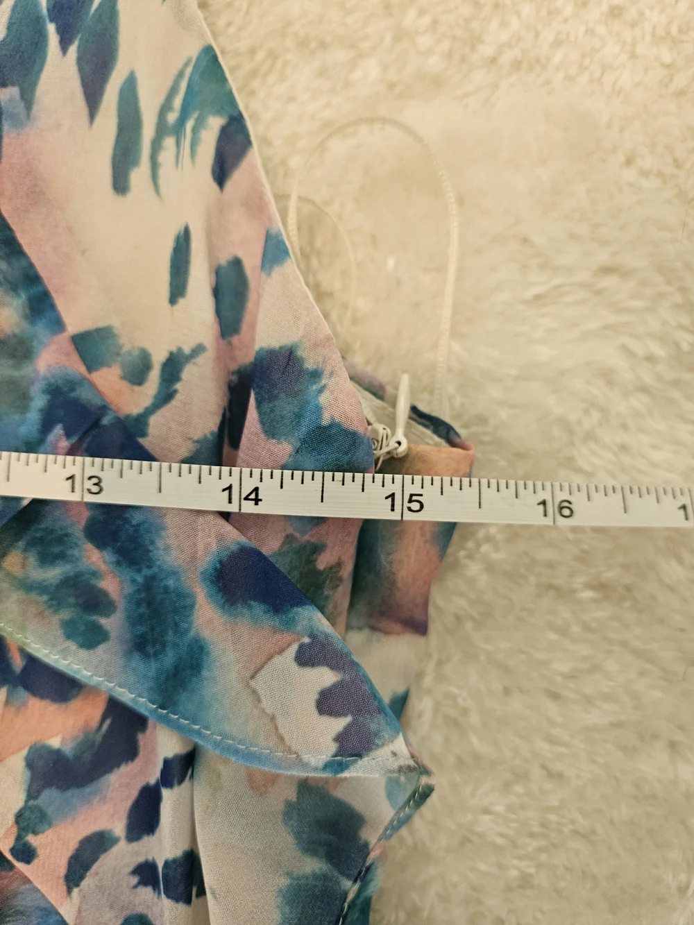 NWT Steve Madden Colorful Summer Dress Size 2 Blue Pink Feminine Ruffle Vacation - Picture 5 of 8